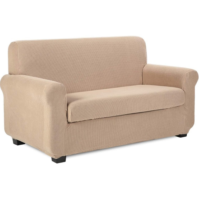 Rivestimento Jacquard per Poltrona Due Posti con Coprisedile Separato Fondo Antiscivolo Sabbia