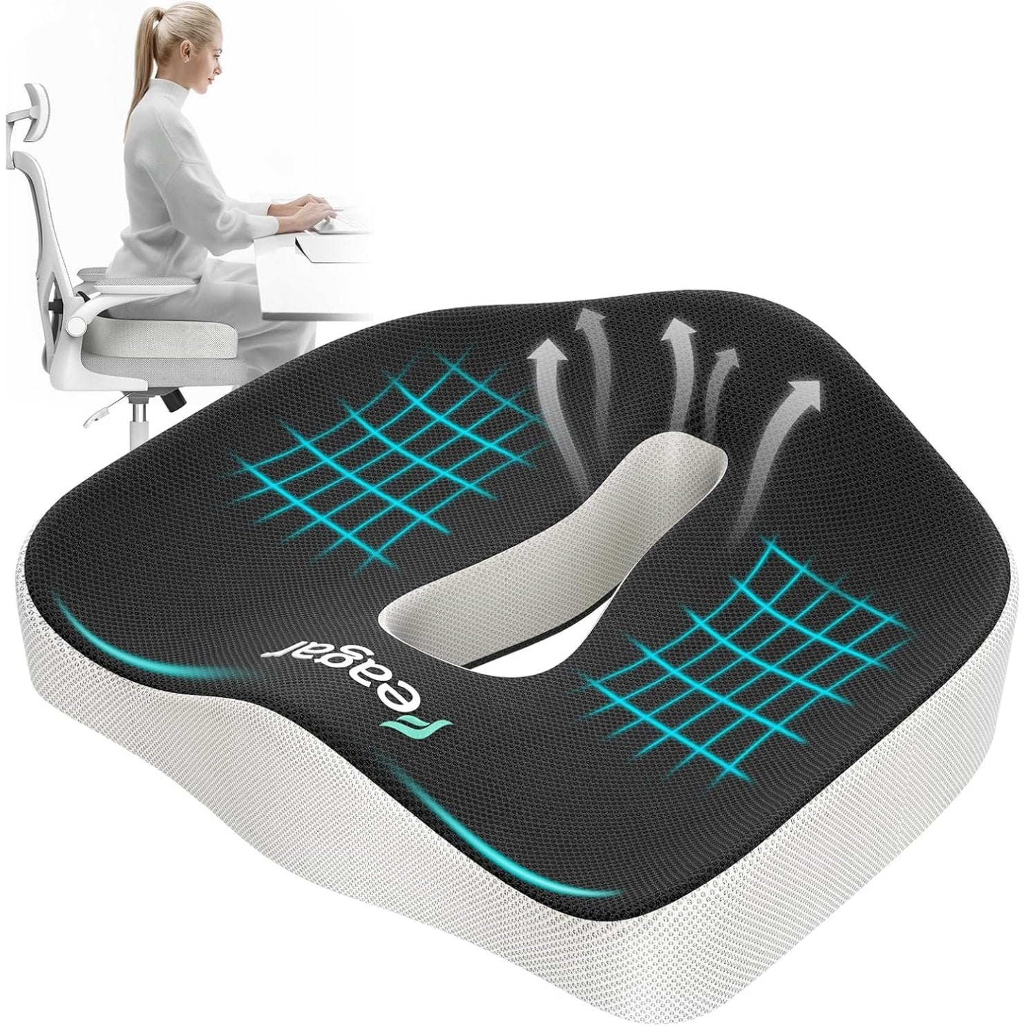 Cuscino Ergonomico in Memory Foam per Sedia Ufficio Auto e Poltrona