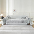 Telo Arredo Copridivano Quattro Stagioni 180 ¡Á 340 cm Lavabile con Motivo Curvo Grigio Scuro