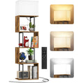 Libreria a Forma di S con 5 Ripiani e Lampada LED Dimmerabile con Telecomando