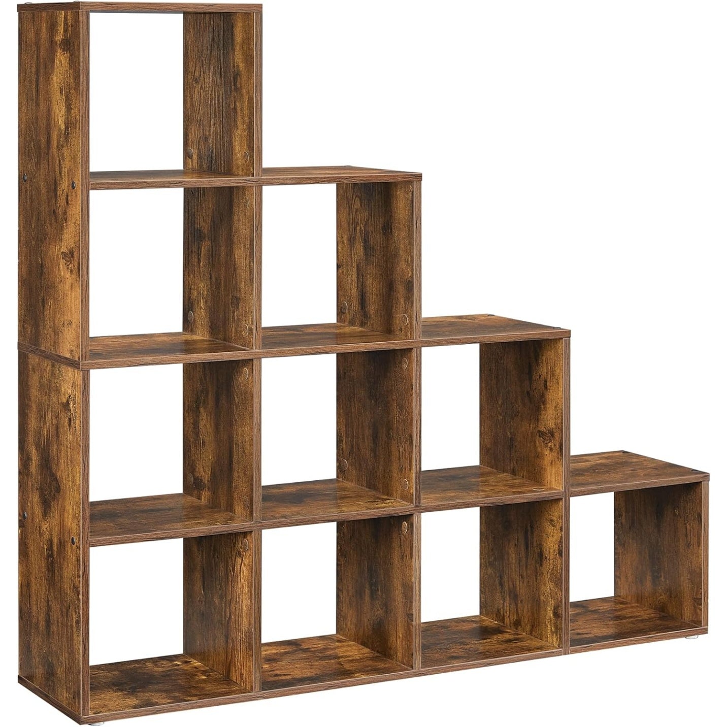 Libreria a 10 Cubi con Scomparti Portaoggetti per Soggiorno Camera da Letto Studio Marrone Vintage