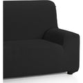 Copridivano Elasticizzato in Tessuto per Divano 2 Posti Nero 120¨C170 cm