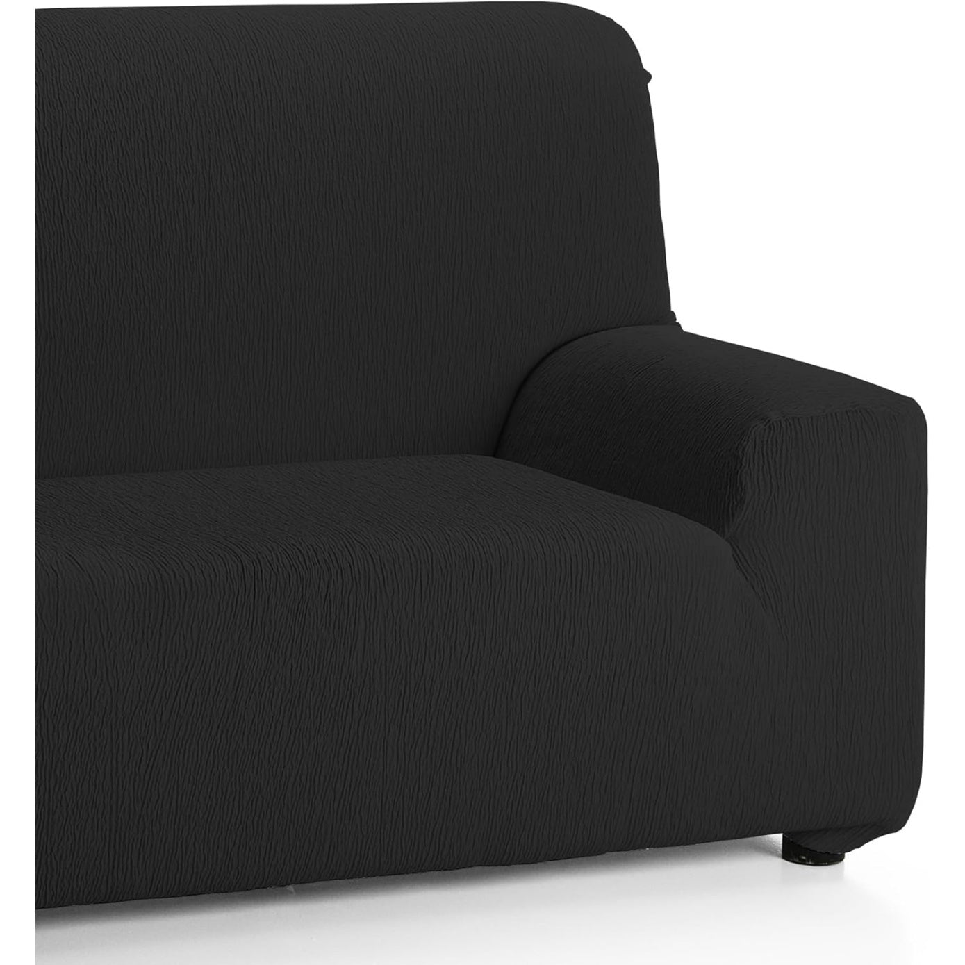 Copridivano Elasticizzato in Tessuto per Divano 2 Posti Nero 120¨C170 cm